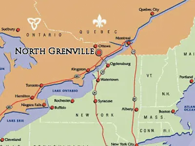 Map of Eastern Ontario showing location of North Grenville